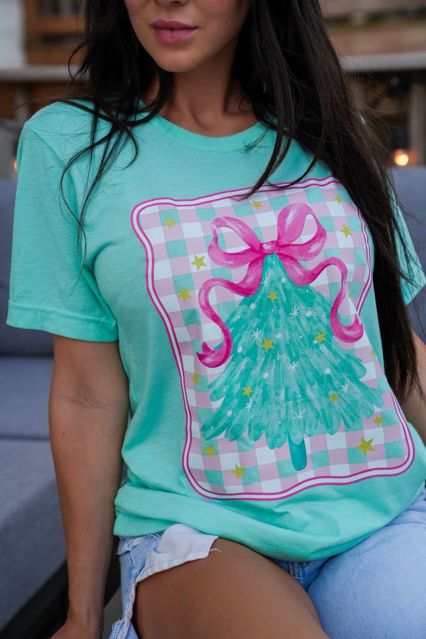 Preppy Christmas Tree Tee: Green