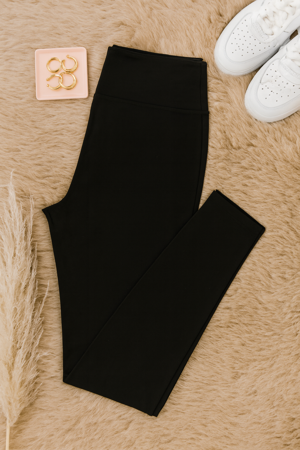 Cool Mornings High Waisted Leggings: Black