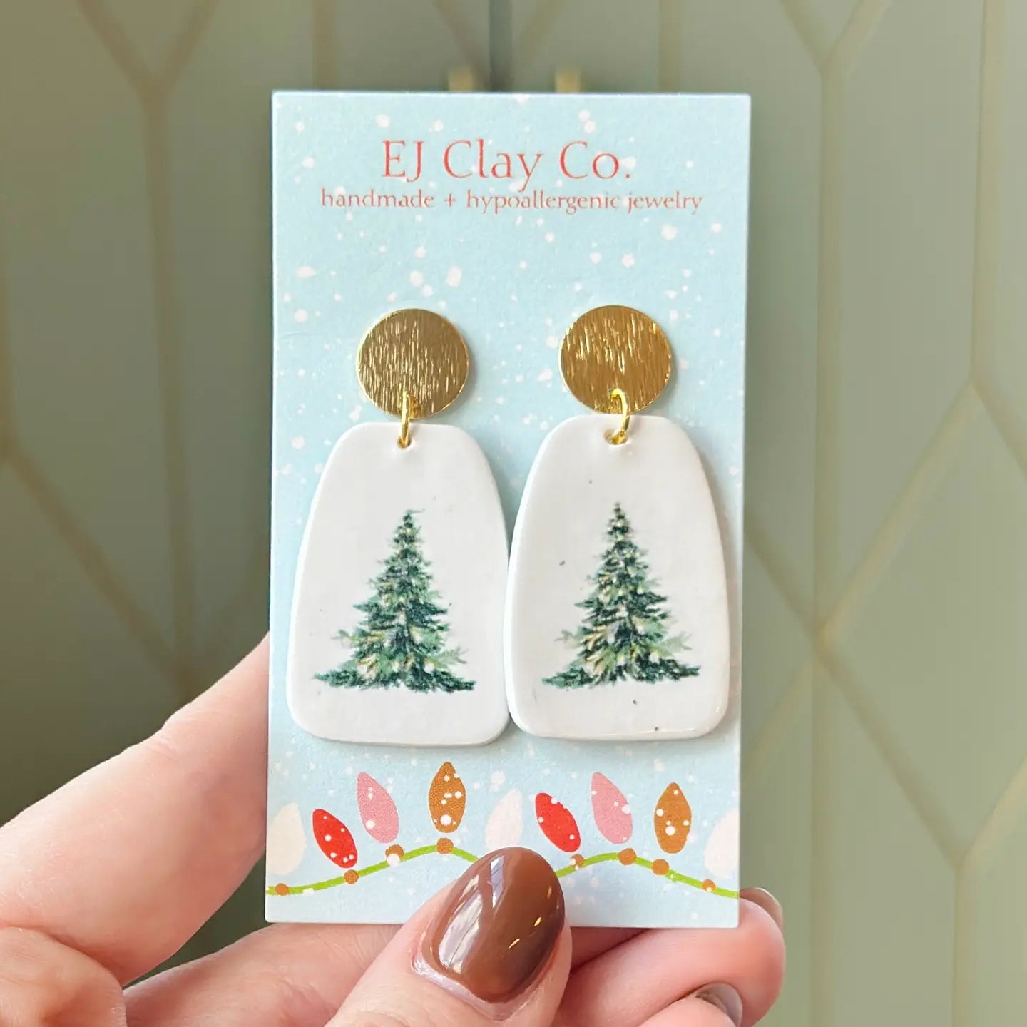 Timeless Tree Dangles - 18k Gold Plated Clay Earrings (EJ)