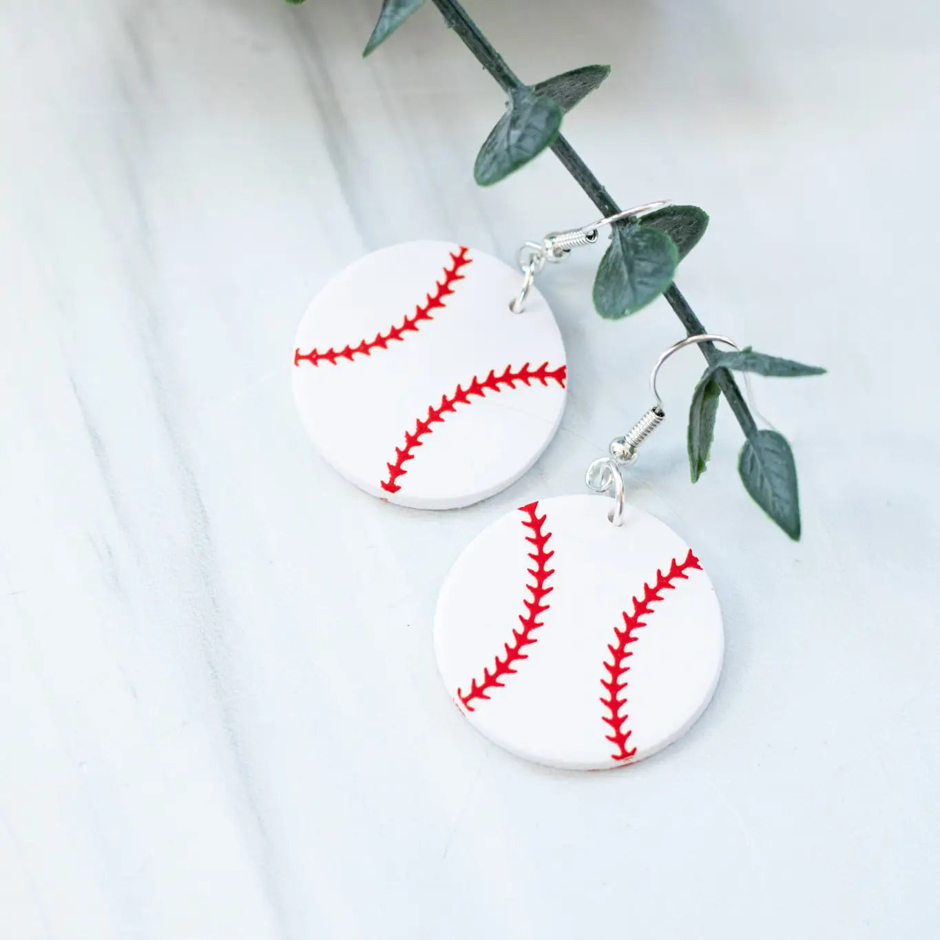 Baseball Clay Stud Earrings (EJ)