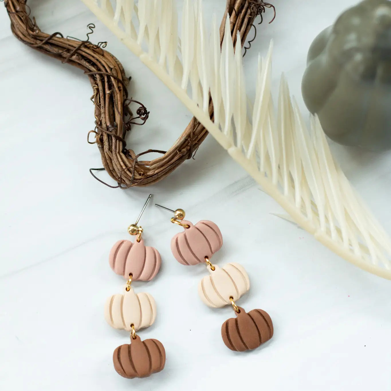 Darling Pumpkin Dangle Earrings (EJ)