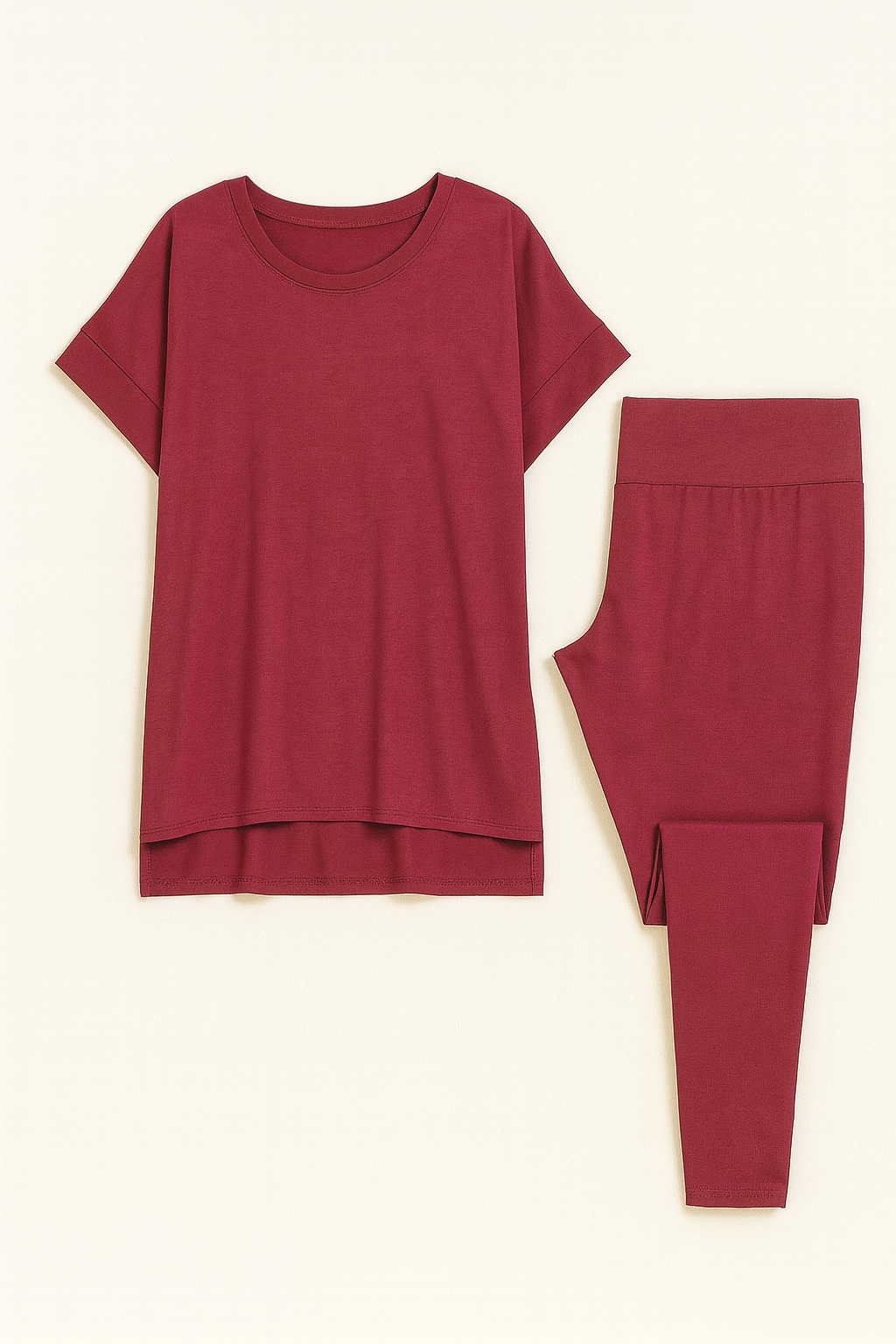 Casual Hangout Loungewear Set: Burgundy