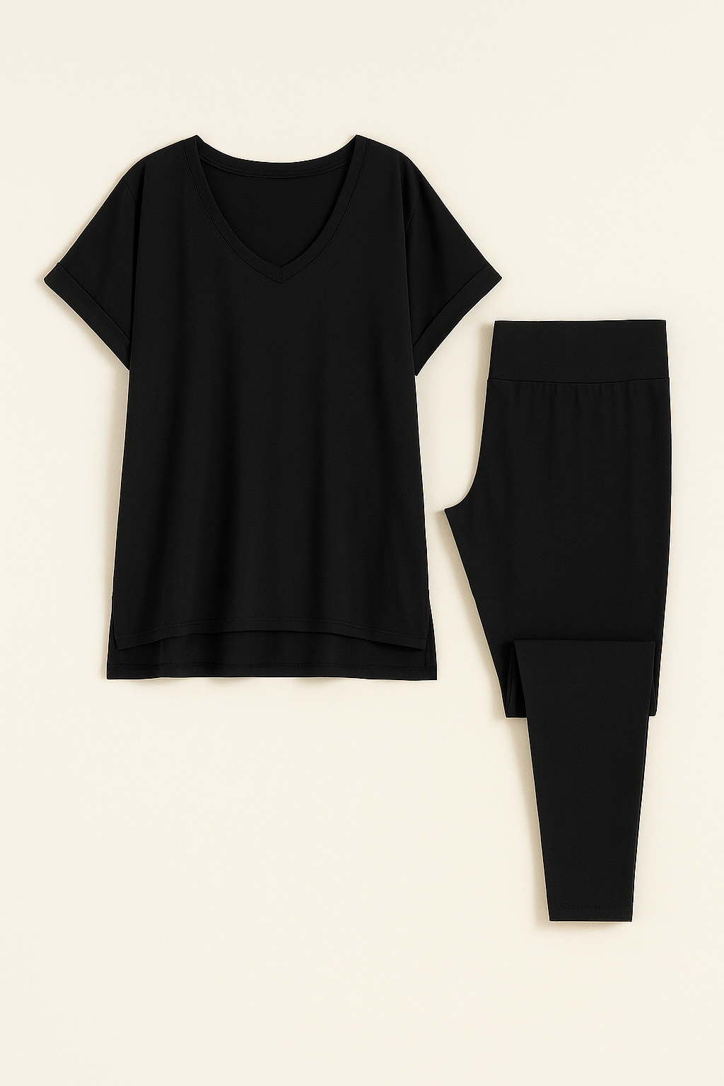 Casual Hangout Loungewear Set: Black